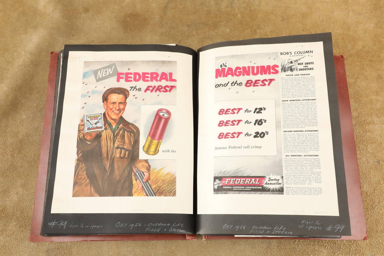Vintage 1950s Federal Cartridge Corporation 100+ Ads 1953-1959 Advertising Proof Book (1 of 14)