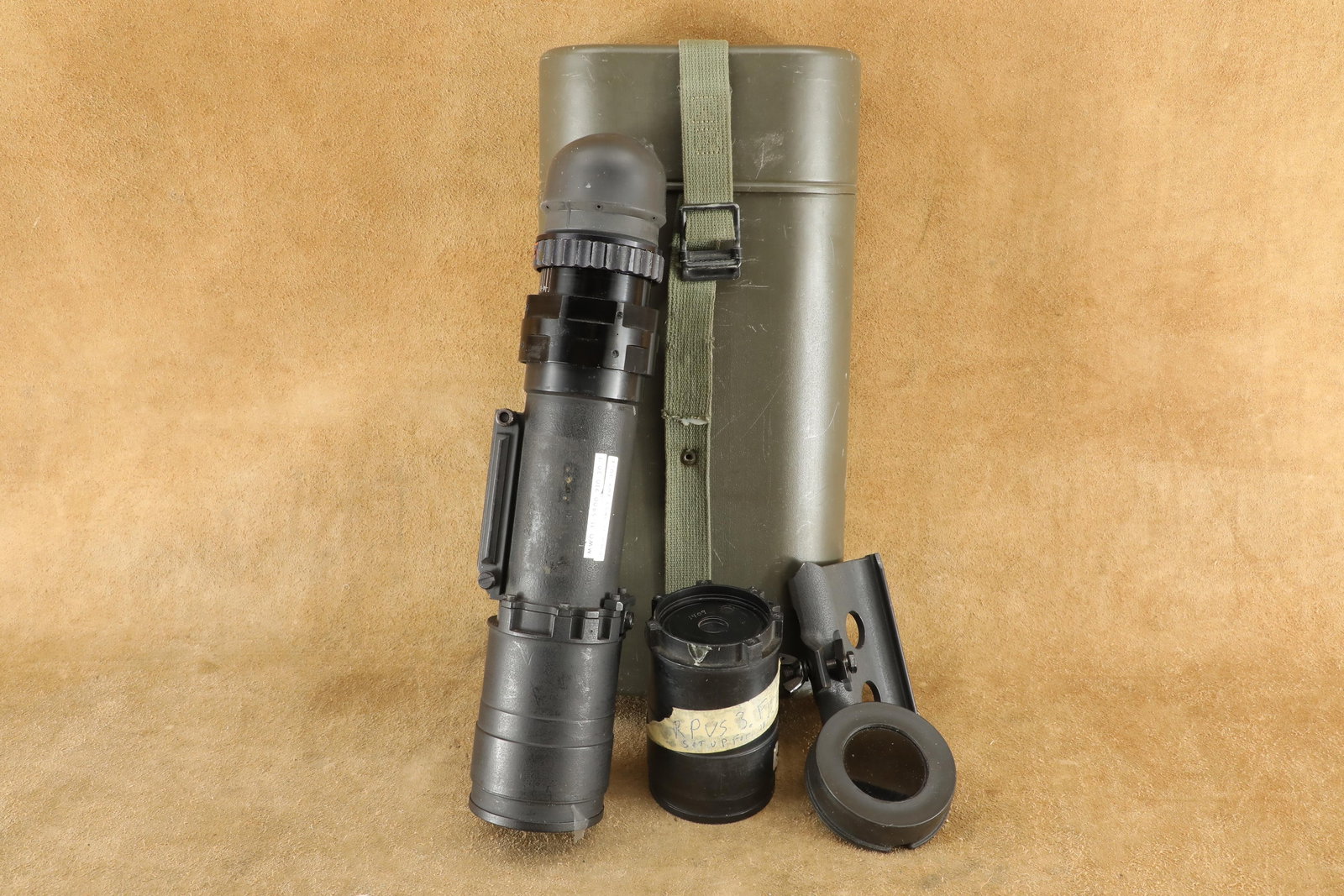 Vintage Vietnam War Era AN/PVS-3 Starlight Rifle Scope: Good to Very Good Condition. Some moderate tearing to the rubber eye cup as well as rubber mount on the daylight filter. Original plastic carry case and rifle mount are in good serviceable condition.