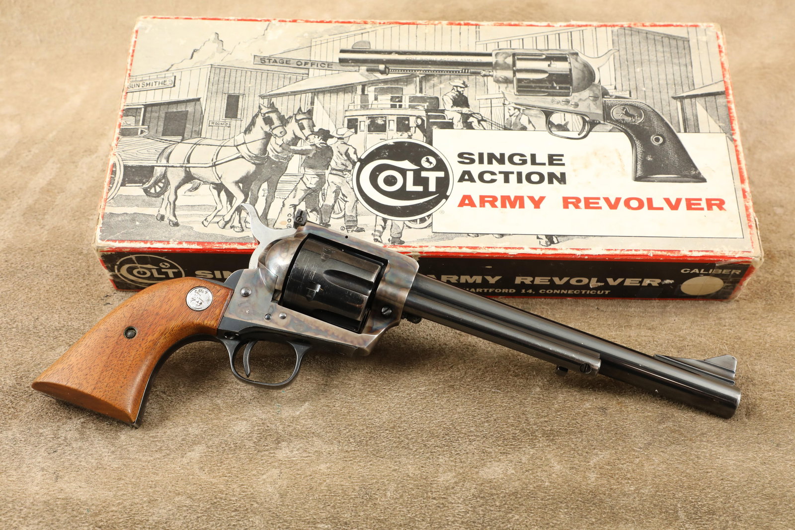 Stagecoach Box 2nd Gen Colt New Frontier Single Action Army SAA 7.5" .45 Revolver, 1963 C&R (1 of 20)