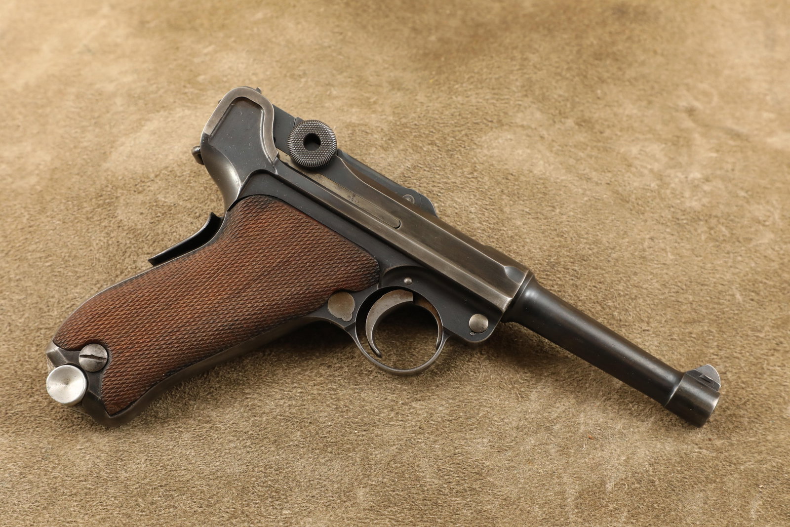 Matching DWM American Eagle Model 1906 4" 9mm Semi-Automatic Pistol, 1906-1912 C&R: Make: DWM Model: American Eagle Luger Model of 1906 Serial Number: 54486 Year of Manufacture: 1906-1912 Caliber: 9mm Parabellum Action Type: Strike