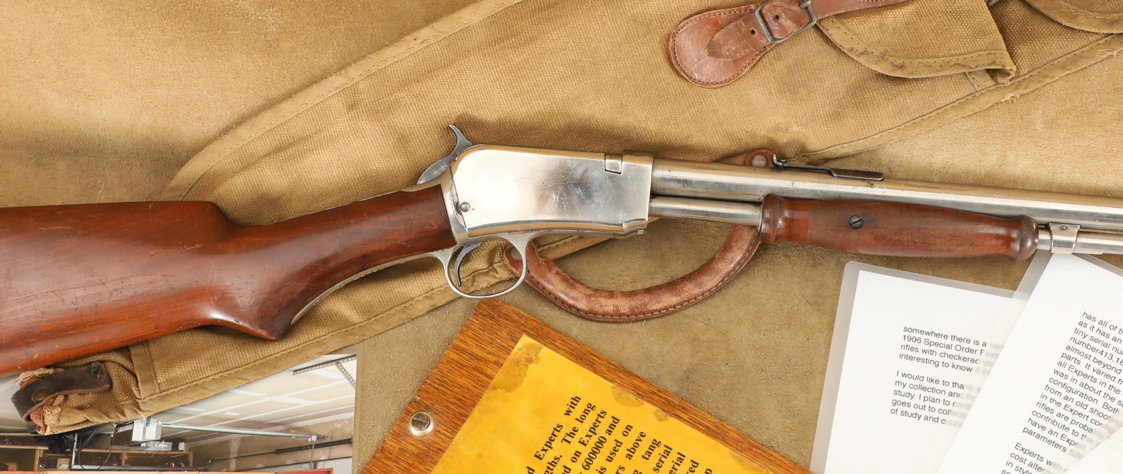 Winchester Model 06 Nickel Expert Grade .22 Short, Long, LR 20" Pump Action Rifle, 1919 C&R: Make: Winchester Model: 06 Expert Grade