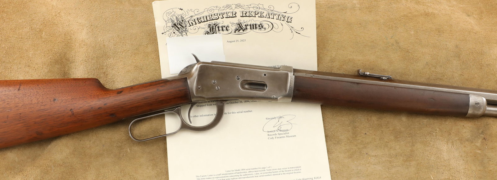 2-Digit First Year Winchester Model 1894 .38-55 24?? Octagon Lever Action Rifle, Letter, 1894 (1 of 20)