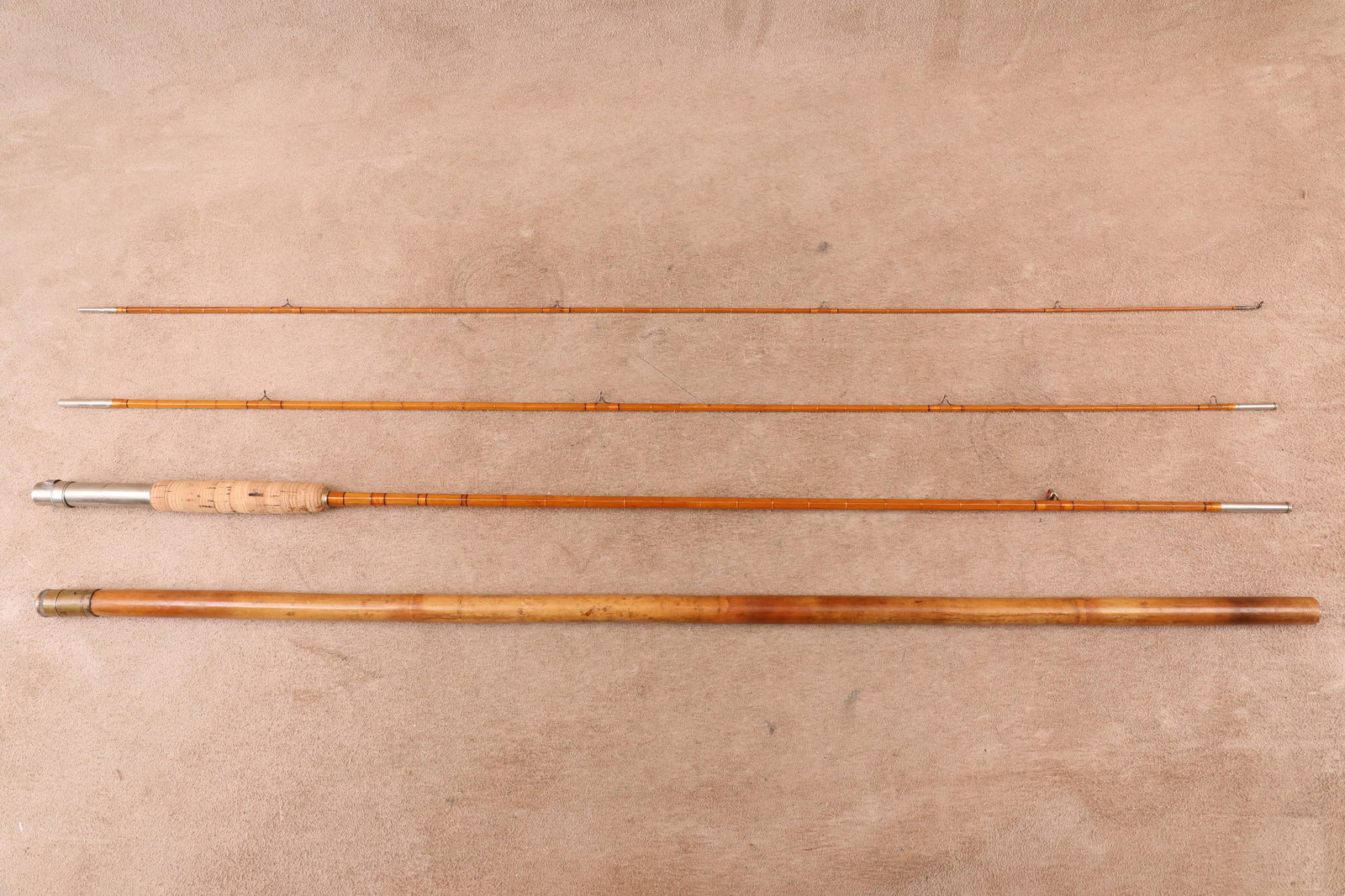 Vintage 1930s Winchester 3 Piece 9' Bamboo Fly Fishing Rod With Tip Section Storage Tube (1 of 9)