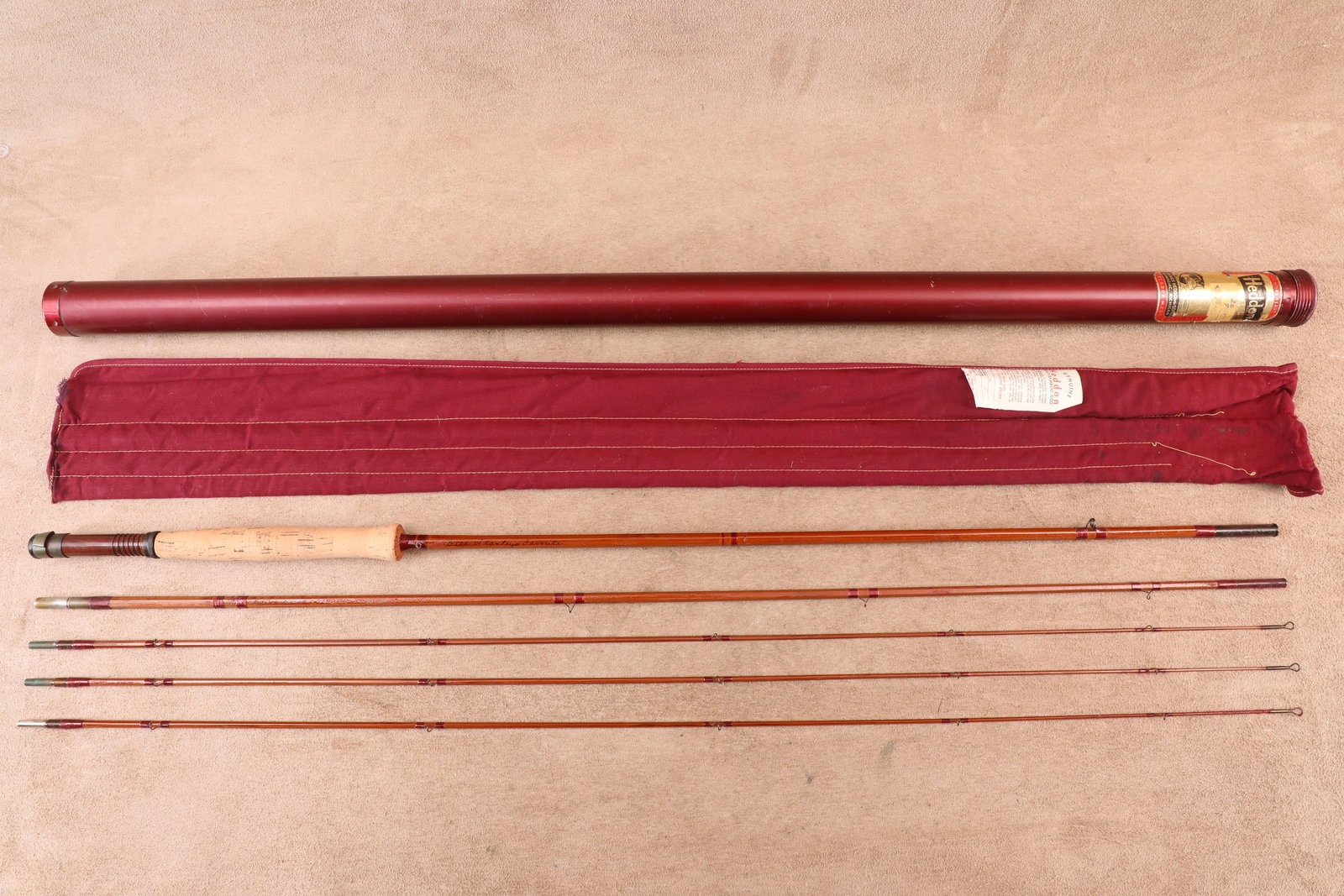 Vintage Early 1900s Heddon No. 20 Bill Stanleys Favorite 9' 5 3/4oz Bamboo Fly Rod In Original Tube (1 of 15)