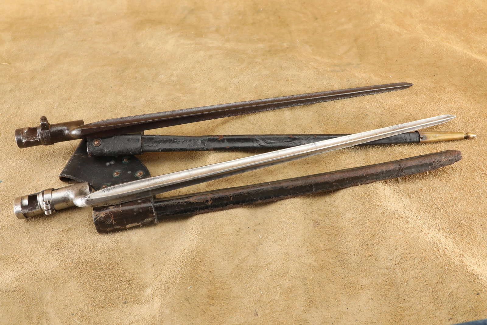 Lot of 2 Antique Model 1855 U.S. Marked Socket Bayonets & Scabbards (1 of 20)