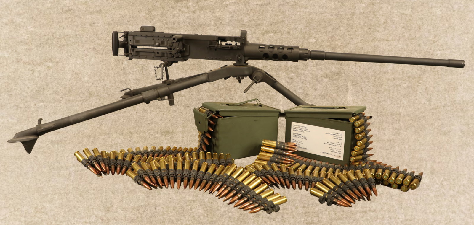 U.S. Ordnance Inc. Browning M2 HB .50 BMG Belt-fed Ma Deuce Semi-Auto Rifle, Tripod & Ammo (1 of 20)