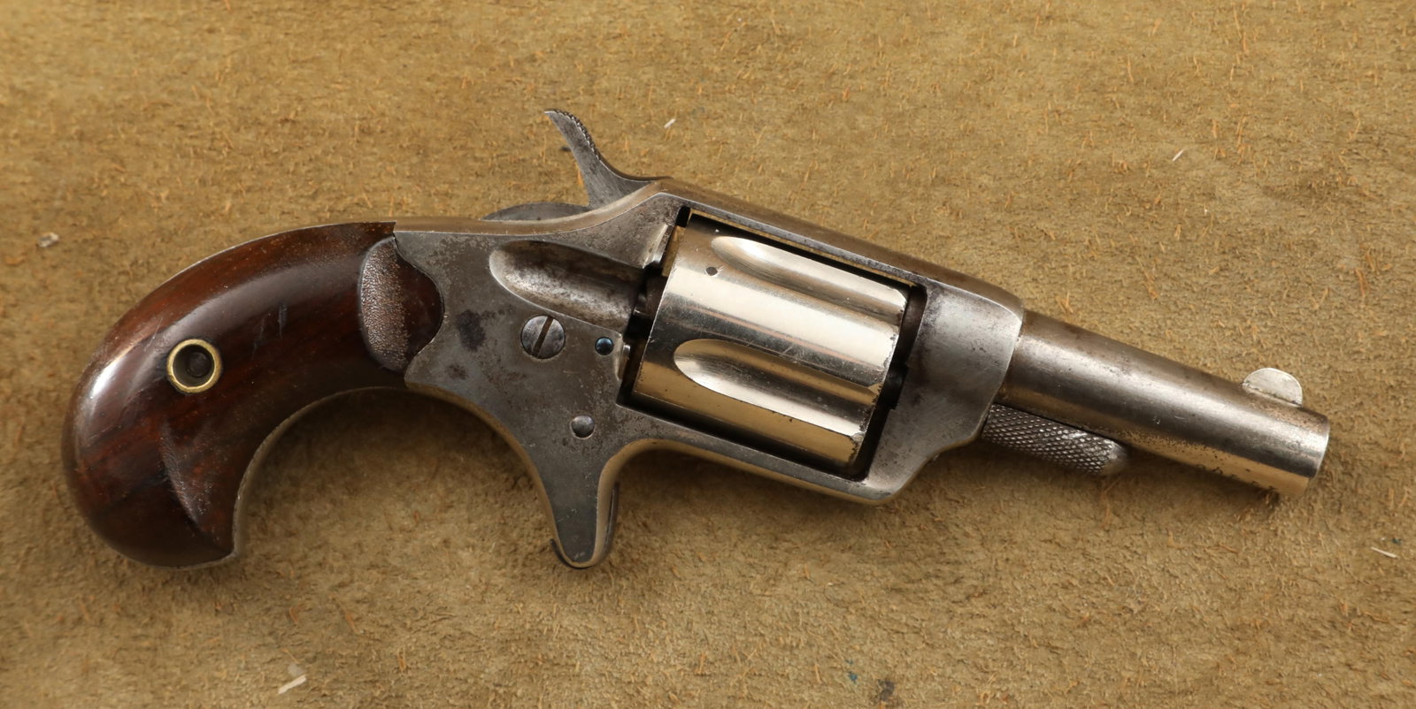 Colt New Line Nickel .32 Short Long Rimfire 2nd Model Revolver Etched Panel, 1876 Antique (1 of 20)