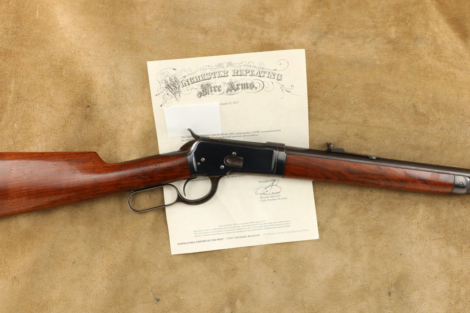 Winchester Model 1892 Takedown 24" Round .38-40 WCF Lever Action Rifle, Letter, 1899 C&R: Make: Winchester Model: 1892 Takedown Rifle Serial Number: 119787 Year of Manufacture: 1899 Caliber: .38-40 WCF Action Type: Takedown Lever Action