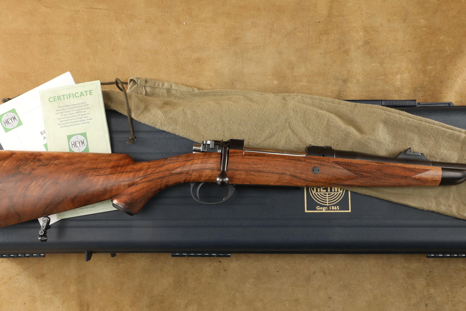 Cased Heym Express By Martini .375 H&H Magnum 24" Big Game Bolt Action Rifle, 2020: Make: Heym by Martini Model: Express Big Game Bolt Actio