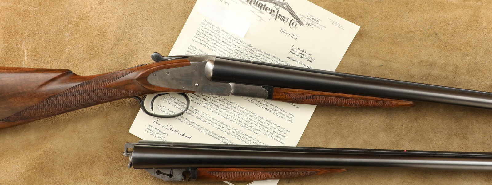 Lettered L.C. Smith No. 3 12 Gauge 2-Barrel Set 32" 30" Side-By-Side Ejector Shotgun 1906 C&R (1 of 20)