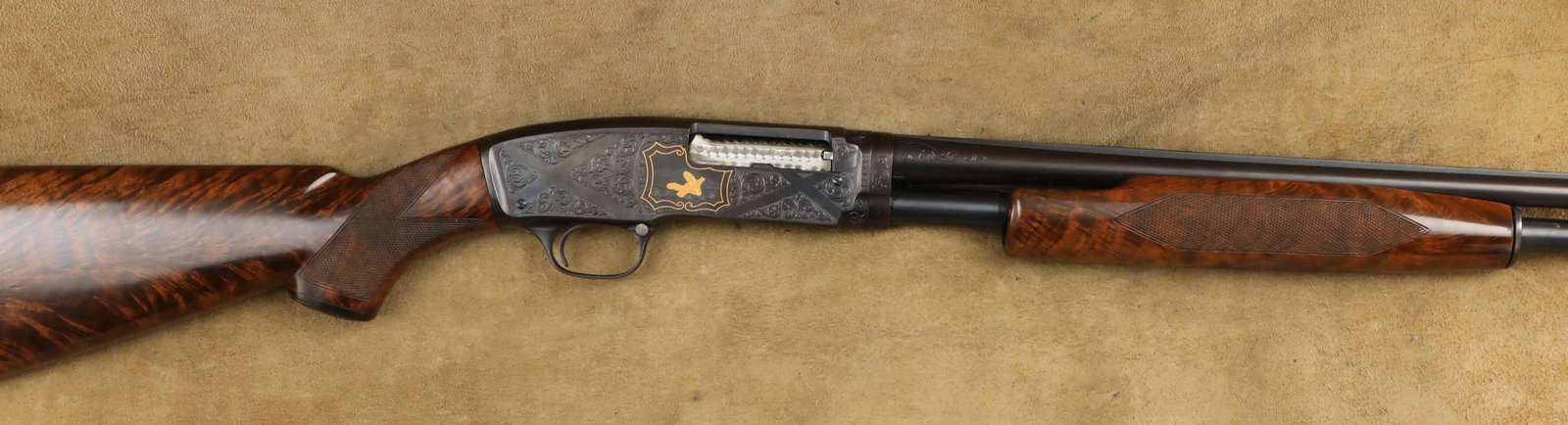 Custom Engraved Winchester Model 42 .410 Bore 28" Skeet Pump Action Shotgun, 1950 C&R (1 of 20)