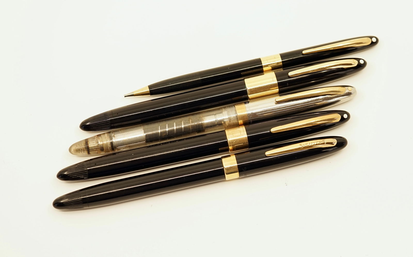 Sheaffer Snorkel Demonstrator & 14K Trim Pen Lot (5) (1 of 2)