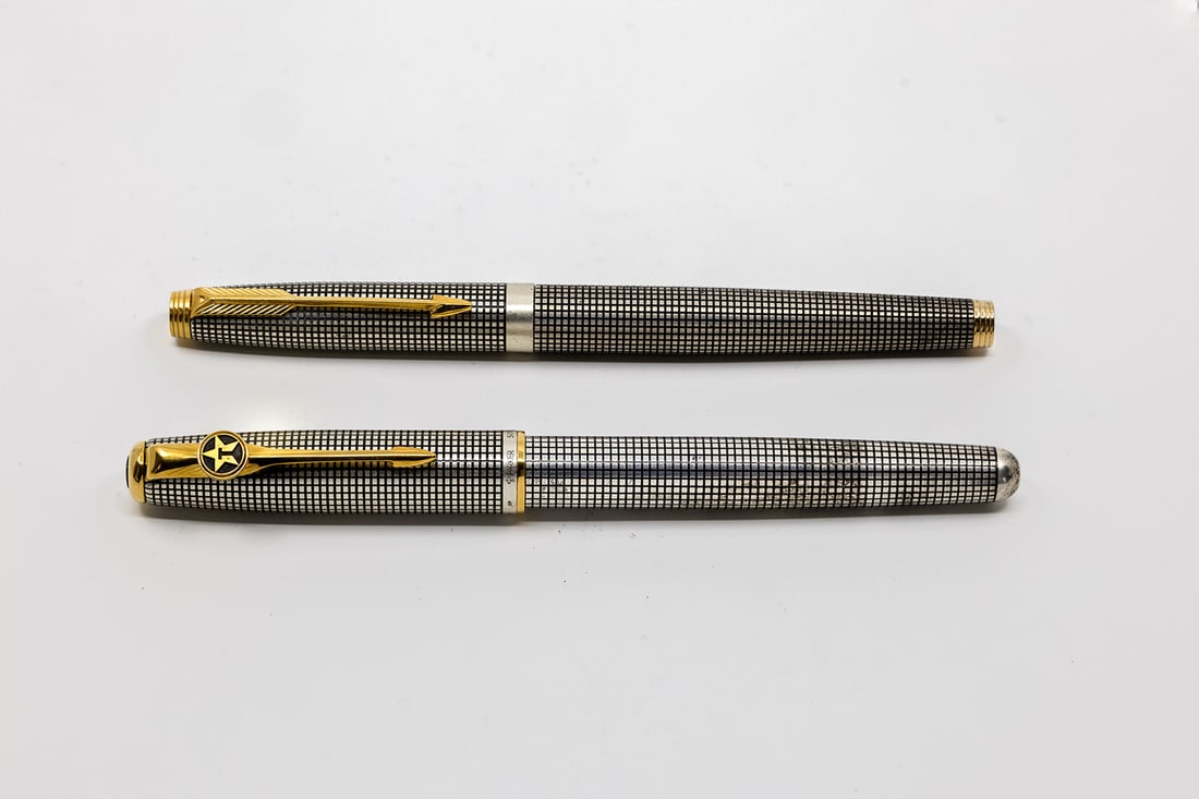 Parker 75 & Sonnet Cisele Sterling Silver Fountain Pens (1 of 2)