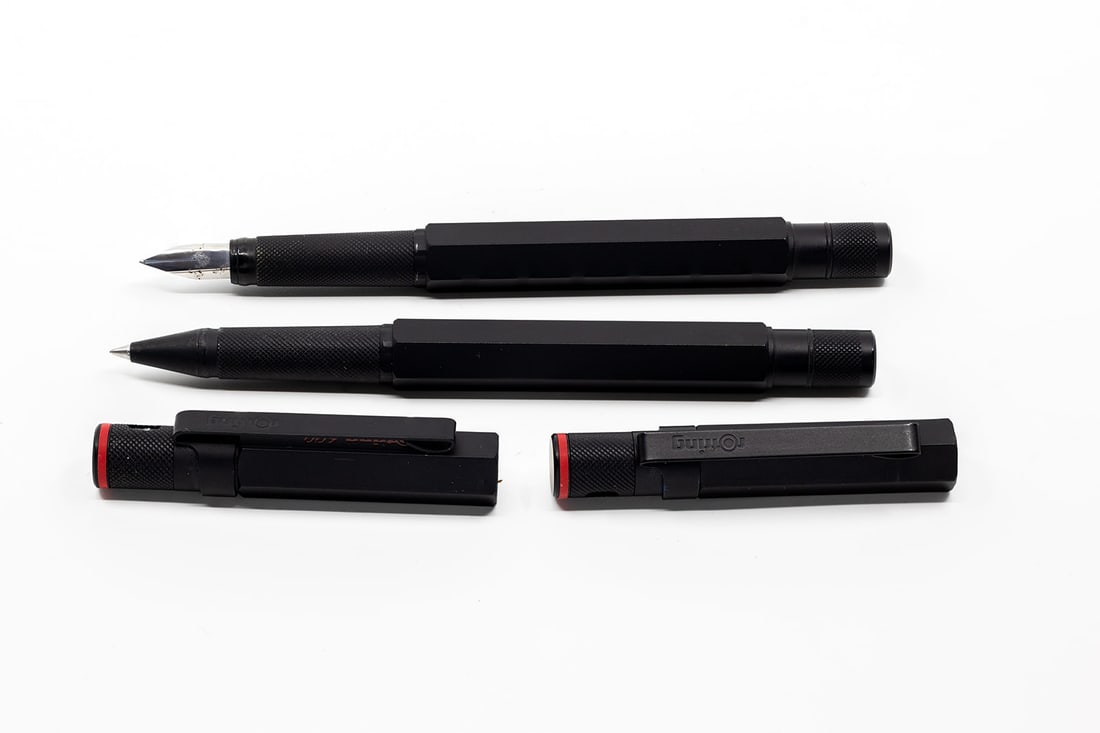 Rotring 600 Black Fountain Pen & Rollerball Set, Boxed. (1 of 3)
