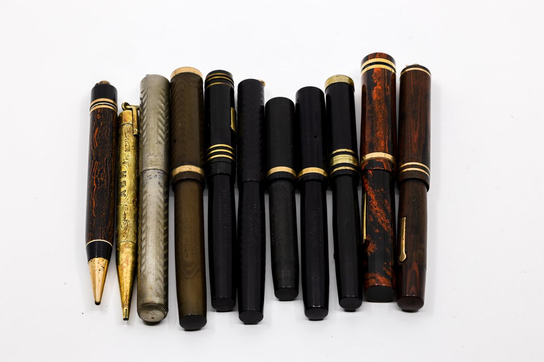 Assorted Vest Pocket Hard Rubber Fountain Pen & Pencils (11) (1 of 1)