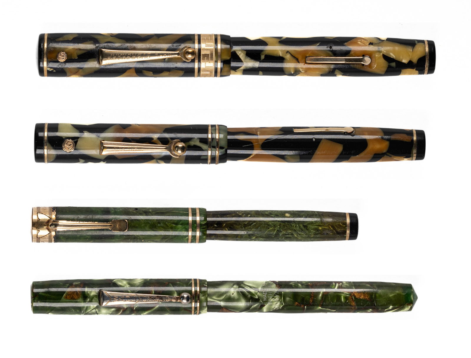 Wahl Eversharp Marbled Celluloid Fountain Pen Lot (4) (1 of 3)