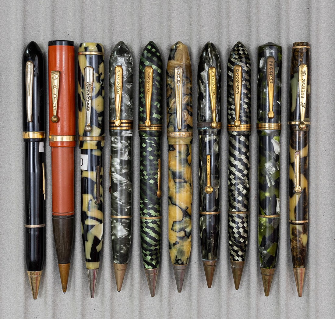 Assorted Fountain Pen/Pencil Combos, Packard & Others (10) Plated & 14K Nibs (1 of 2)