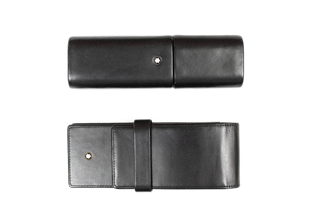 ¨MONTBLANC.FLORENCE.LEATHER POUTCH MONTBLANC Florence Pen Case Pouch Leather Crocodile Black