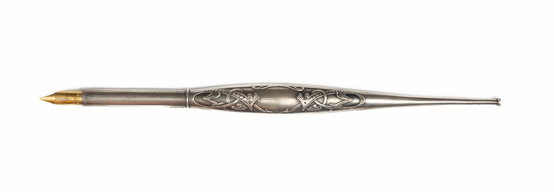 Norwegian 830 Silver Possibly H.P. Henriksen Dip Pen Scrollwork (1 of 3)