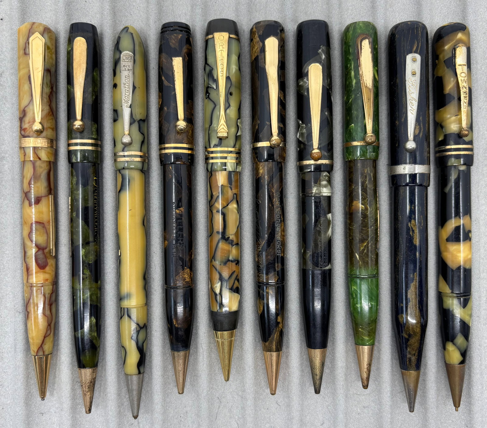 Streamlined Fountain Pen/Pencil Combos 14K Nibs (10) Lot B (1 of 2)