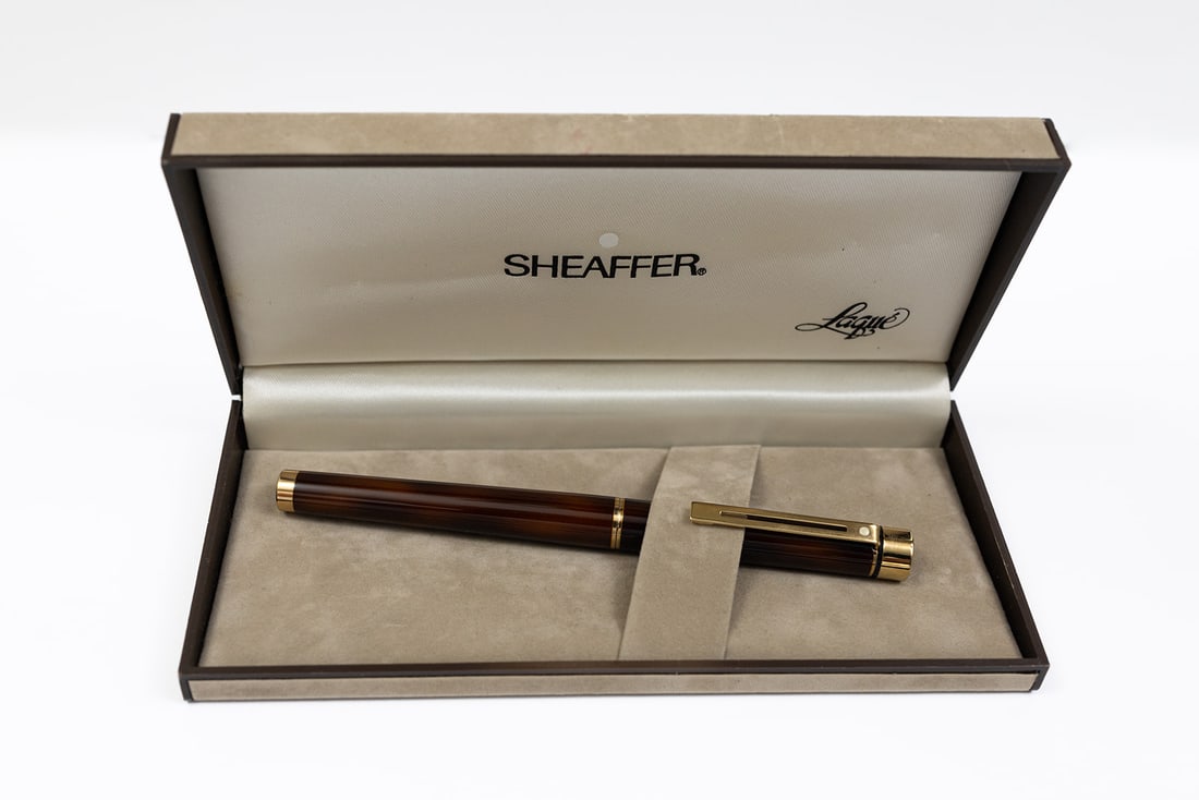 Sheaffer Targa Tortoiseshell Laque Fountain Pen, Boxed (1 of 3)