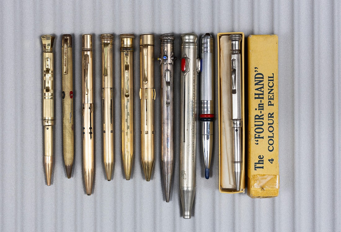 Multi Colour Mechanical Pencil Lot Silver & Gold Pieces (10) (1 of 1)