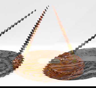 Waterman Ideal Red Ripple #7 Red Fountain Pen Desk Set: Waterman Ideal Red Ripple #7 Red fountain pen double desk set. Waterman Red Ripple fountain pens in #7 size with Red 14K Keyhole nibs and enamel bands where taper meets barrel. One pen excellent, one