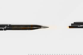 Crocker Oversized Black Hard Rubber Fountain Pen/Pencil Combo: Crocker oversized black chased hard rubber Pen-Pencil. Lined hard rubber, imprinted Crocker Pen-Pencil with Crocker Z Boston fine 14K nib. Length 6” and 6 1/4” posted, filling mechanism le