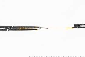 Parker Depression Gold & Black Swirl Fountain Pen/Pencil Combo Combination: Parker depression era combo in black with gold swirl marble, circa 1932. Parker pen/pencil combinations are uncommon. Made for a short period, this example in black with bright gold swirls with Parker