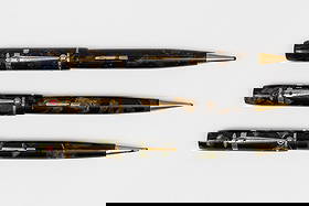 Schnell Penselpen Master Fountain Pen/Pencil Combinations (3): Schnell Penselpen Master fountain pen/pencil combinations collection in black (3). Schnell's rise to fame was their popular airplane clip (propeller front, wings and raised tail end), it was reported