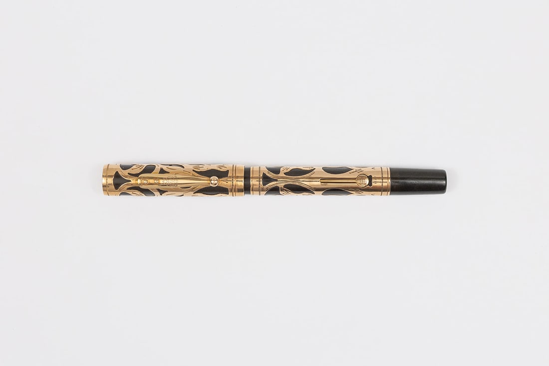 Waterman 514 PSF Solid 14K Gold Filigree Fountain Pen: Waterman Ideal 514 PSF (pocket self-filler) solid 14K gold filigree fountain pen. An early Waterman 514 PSF, Waterman used the pocket self-filler markings on their early lever fillers before switching