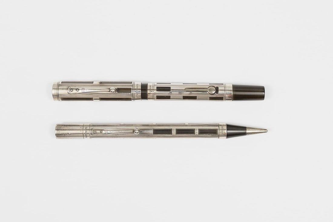 Waterman 452 Night & Day Sterling Silver Filigree Fountain Pen Set (1 of 3)