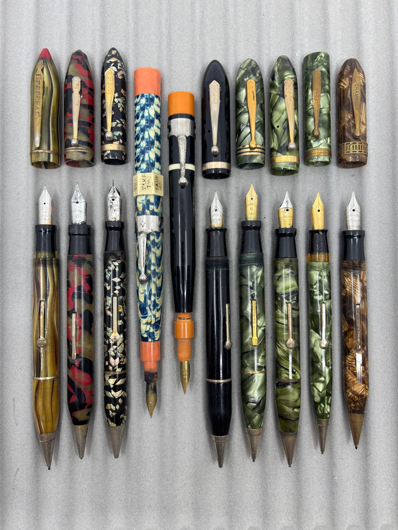 Assorted Celluloid Fountain Pen/Pencil Combos (10) Lot G - 2