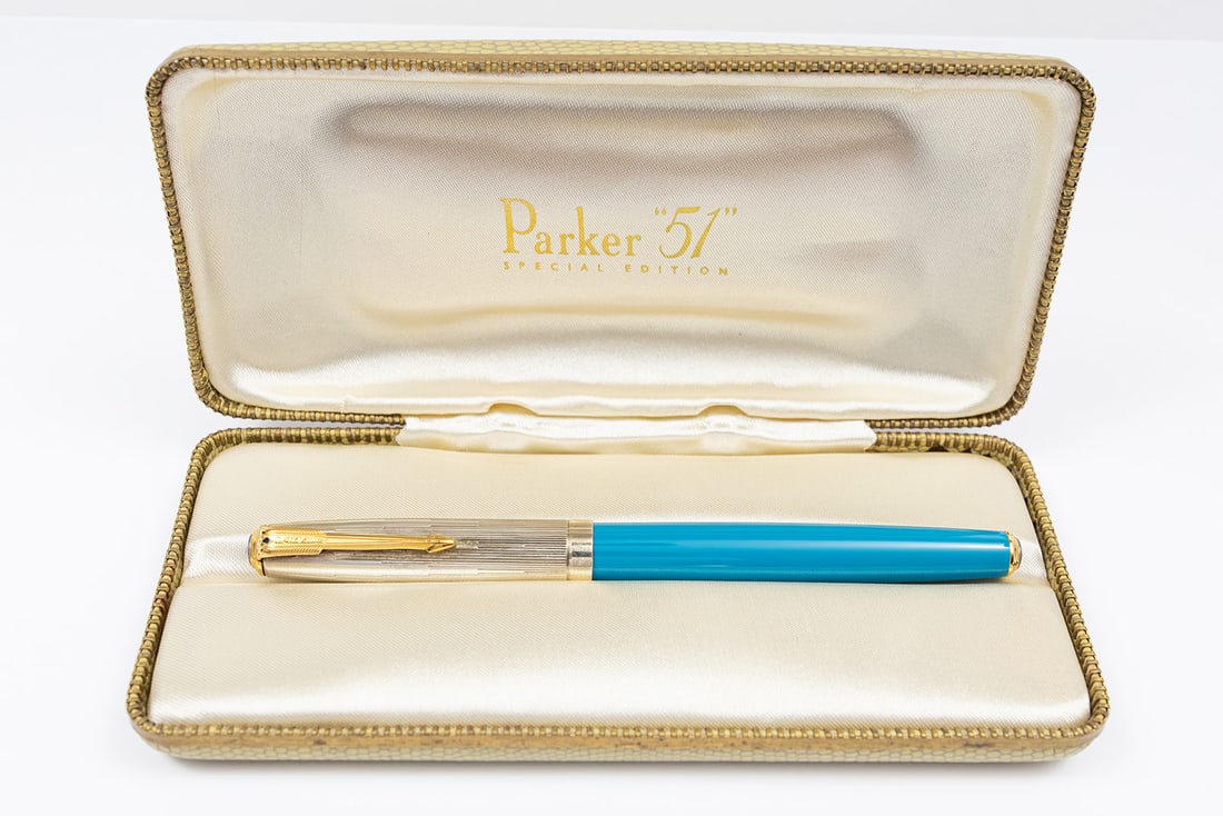 Parker 51 Special Edition Vista Blue Fountain Pen, Boxed (1 of 4)