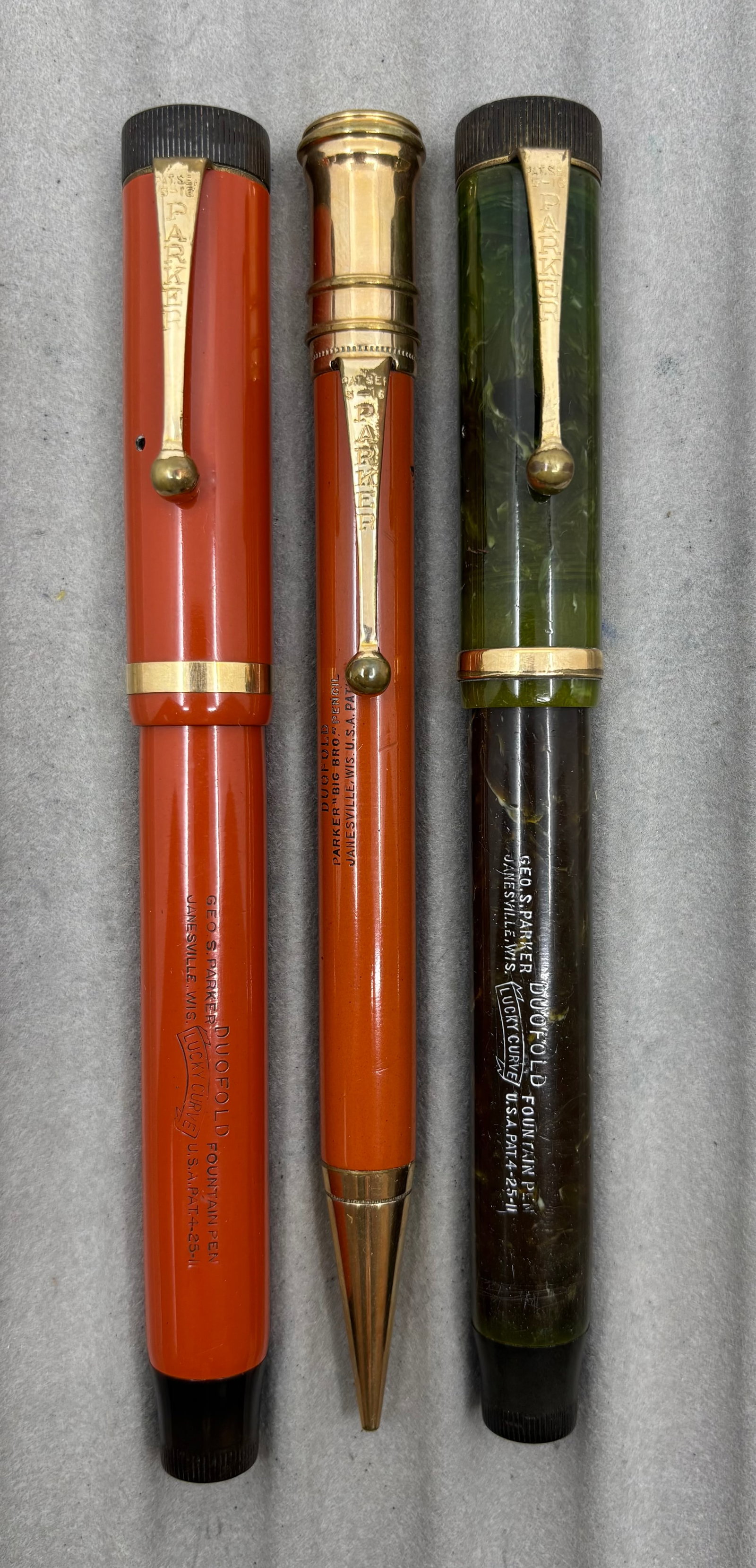 Parker Duofold Senior Fountain Pen Lot (3) (1 of 2)
