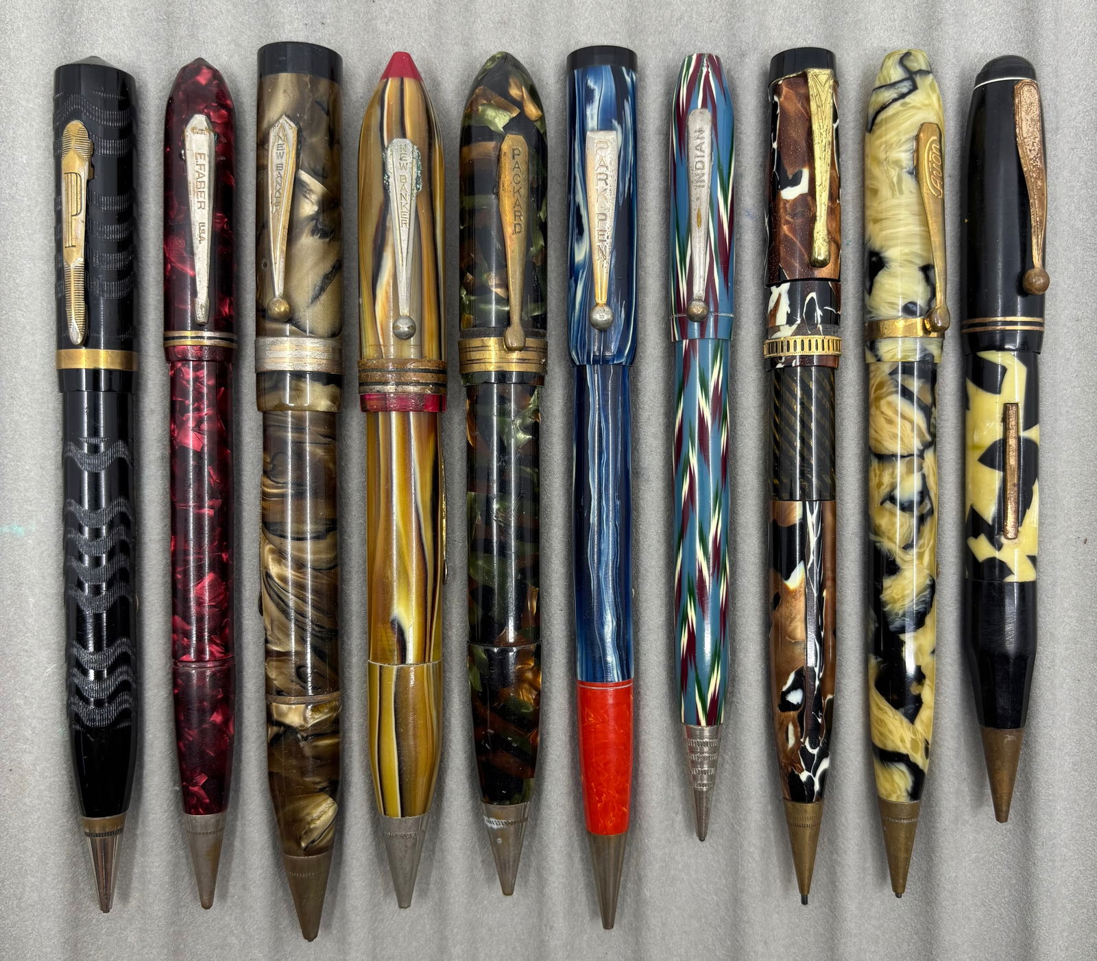 Assorted Celluloid Fountain Pen/Pencil Combos (10) Lot A (1 of 2)