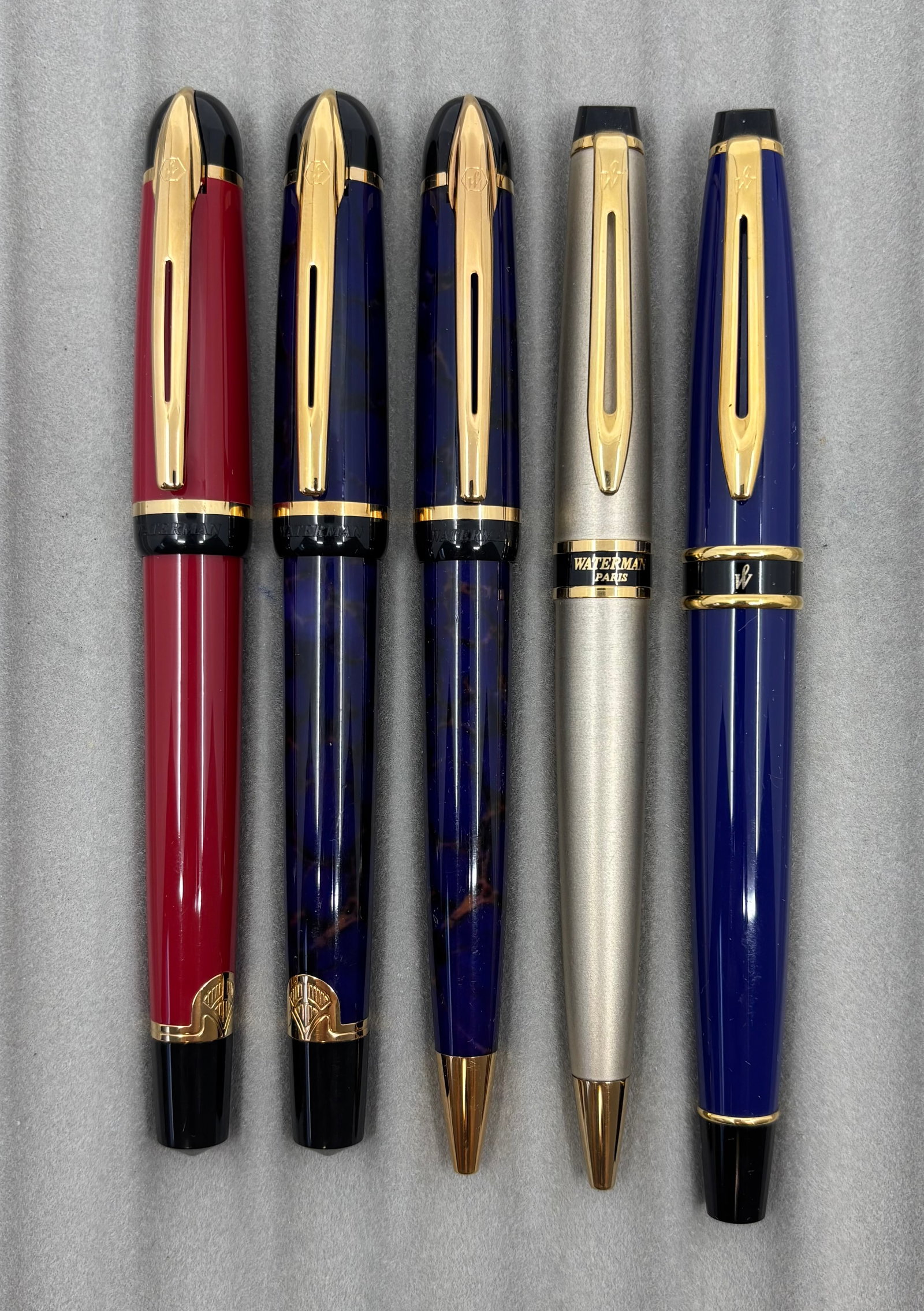 Waterman Expert & Phileas Fountain Pen & Ballpoint Lot (5) (1 of 3)