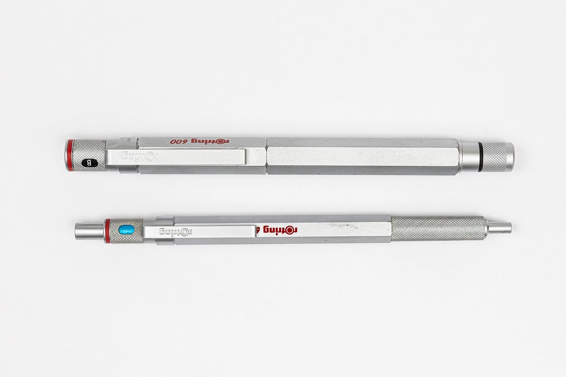 Rotring 600 Silver Fountain Pen & Ballpoint Set, Broad Nib (1 of 3)