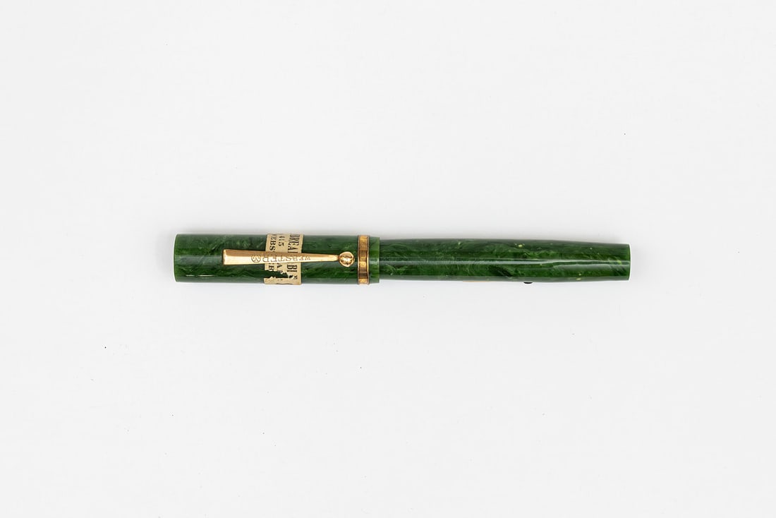 Webster Unbreakable Oversized Jade Green Flattop Fountain Pen, Boxed (1 of 4)