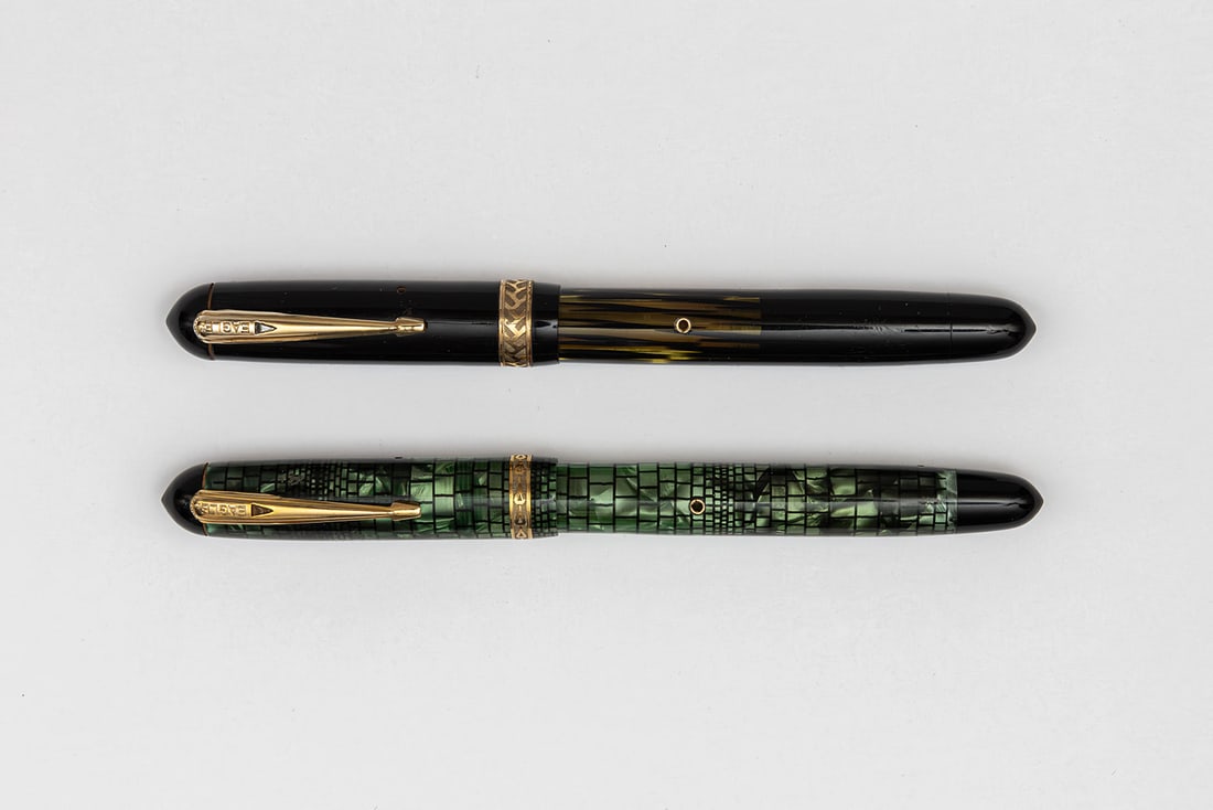 Eagle Prestige Green Brickwork & Black Fountain Pens (1 of 3)