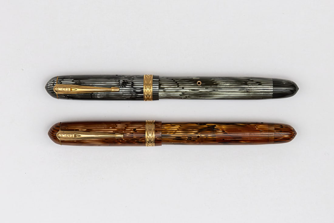 Eagle Prestige Gold & Grey Striated Fountain Pens (1 of 3)