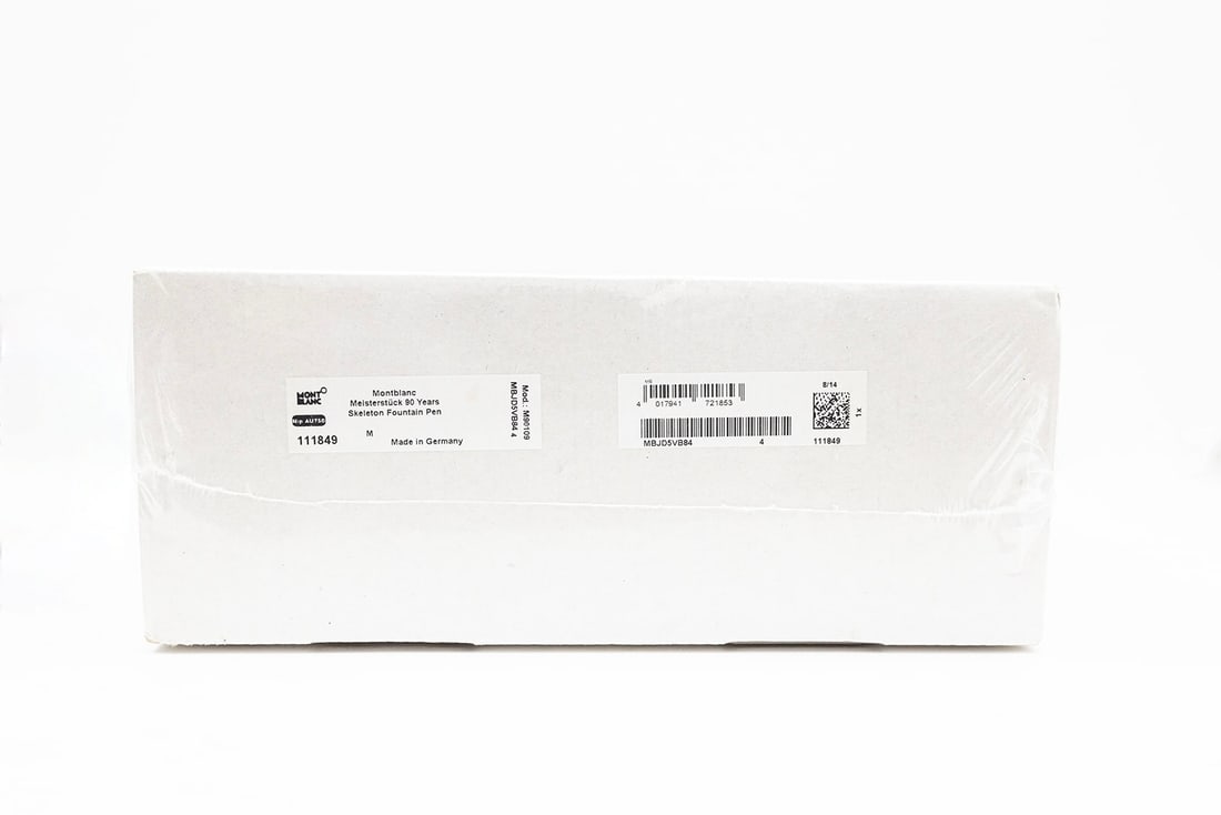 Montblanc 149 Meisterstück 90 Years Skeleton Fountain Pen, SEALED: Montblanc 149 Meisterstück 90 Years Skeleton fountain pen, SEALED, circa 2014. Limited to 300 pieces this decorative Montblanc 149 Meisterstück celebrates their skeleton line, this model with ruthen