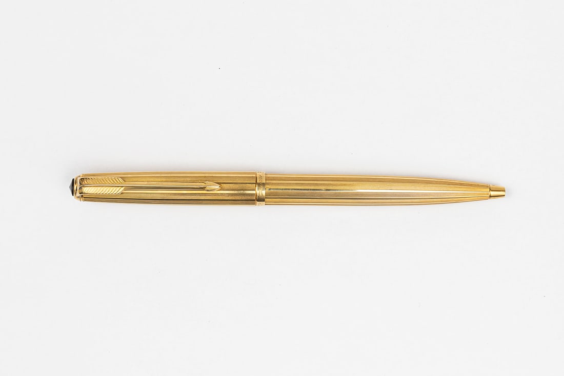 Parker 51 Cartier Solid 18K Gold Cap Actuated Ballpoint Pen (1 of 4)