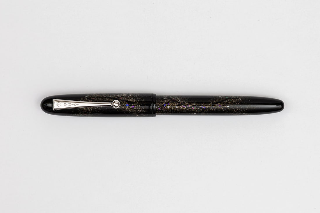 Pilot Namiki Yukari Galaxy Maki-e Fountain Pen, Rhodium Trim, Test Pattern (1 of 7)