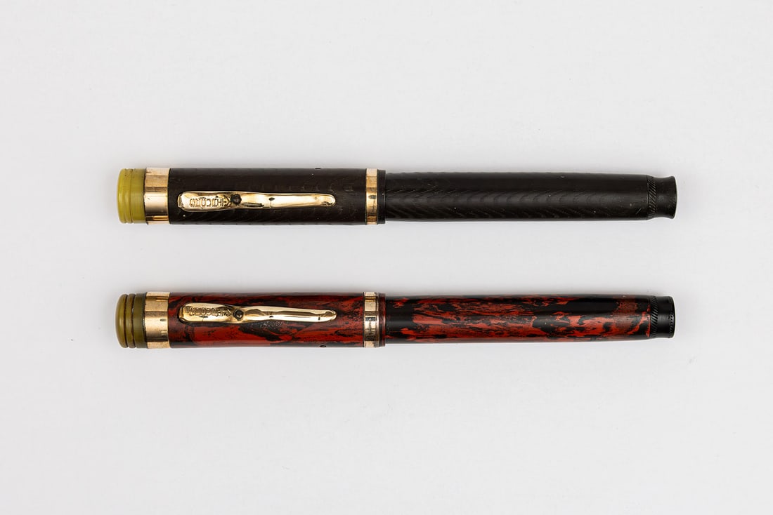 Security 5 Check Protector Black & Mottled Hard Rubber Fountain Pens (1 of 3)