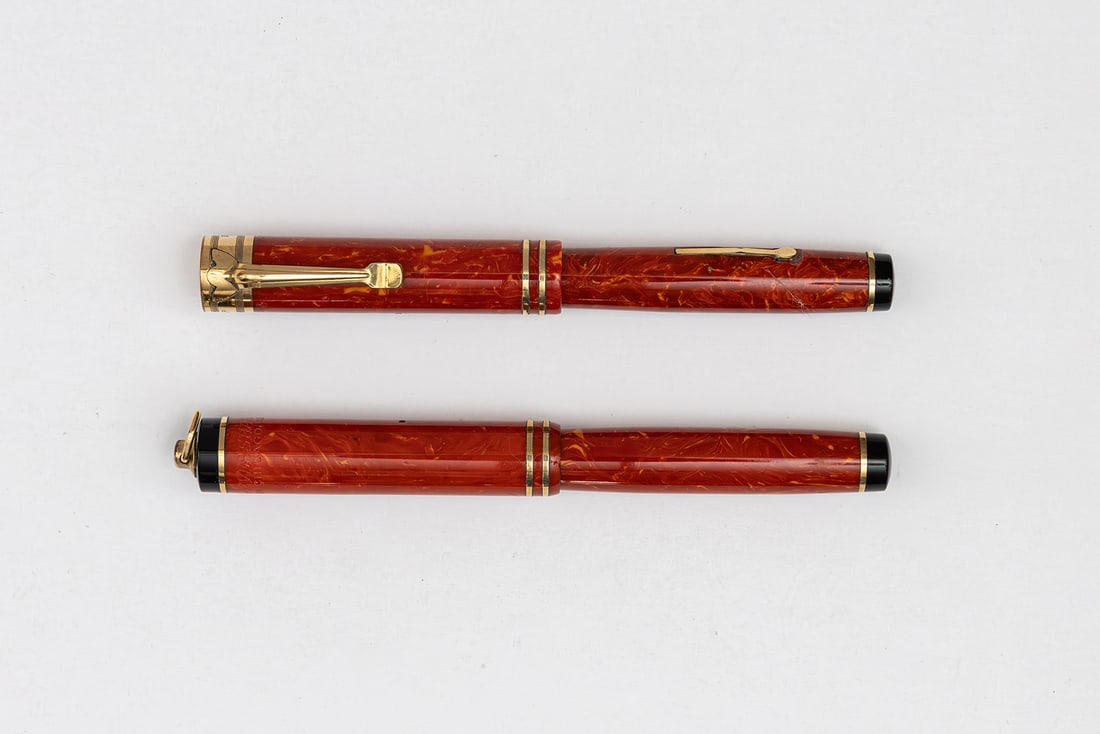 Wahl Eversharp Coral Red Soldier Clip & Ring Top Fountain Pens (1 of 3)