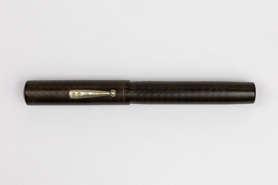 Waterman 20 POC Black Chased Hard Rubber Fountain Pen: Waterman Ideal 20 POC black hard rubber fountain pen, circa 1913-1916. The giant of the Waterman’s first appeared in 1910, Waterman’s largest pen had been the 8 size as they had increased from 6 s