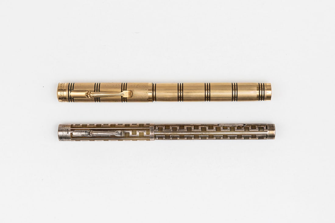 Wahl Eversharp Oxidized Grecian Border & Ring Colonial Fountain Pens (1 of 3)