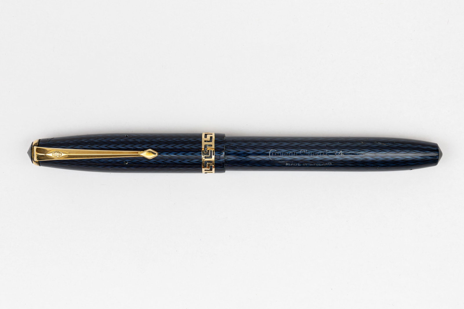 Conway Stewart 74 Blue Herringbone Fountain Pen (1 of 3)