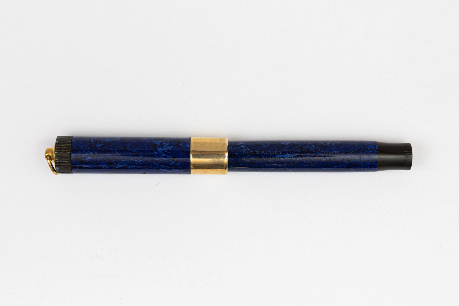 Parker Duofold Lady Blue on Blue Wide Gold Band Lapis Fountain Pen (1 of 3)